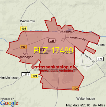 Postleitzahlgebiet 17489 - PLZ