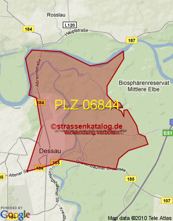 Postleitzahl 06844