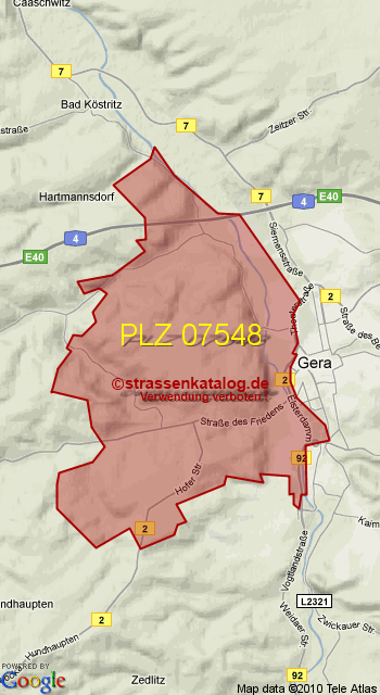 Postleitzahl 07548