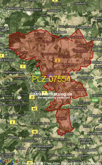 Postleitzahl 07554