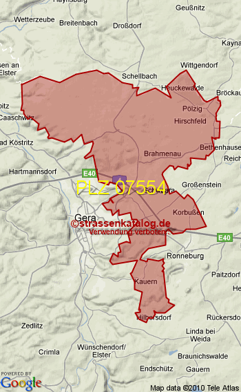 Postleitzahl 07554