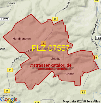 Postleitzahl 07557