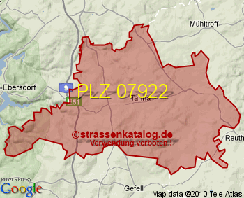 Postleitzahl 07922