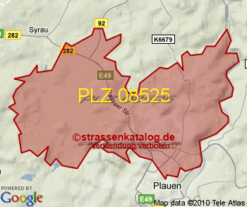 Postleitzahl 08525