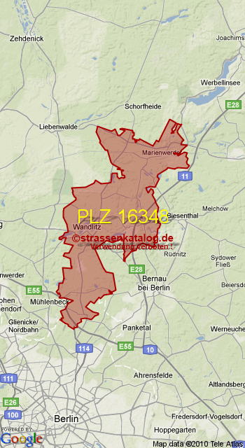 Postleitzahl 16348