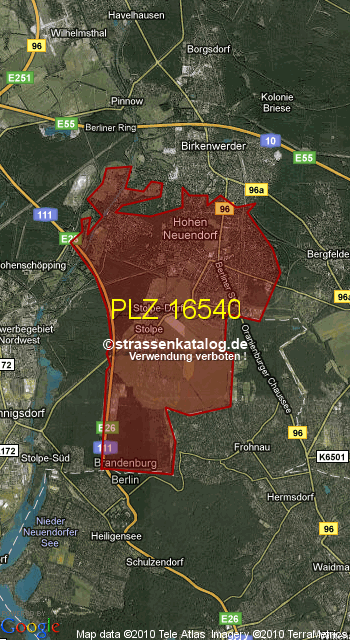 Postleitzahl 16540