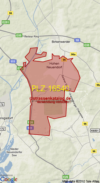 Postleitzahl 16540