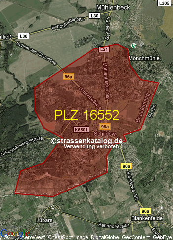 Postleitzahl 16552