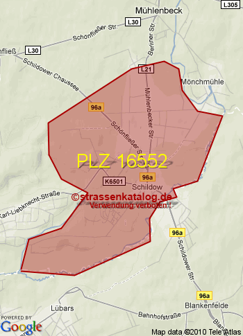 Postleitzahl 16552