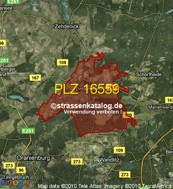 Postleitzahl 16559