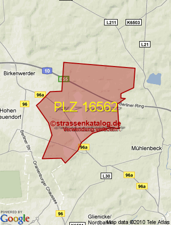 Postleitzahl 16562