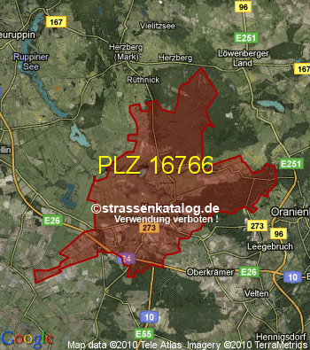 Postleitzahl 16766