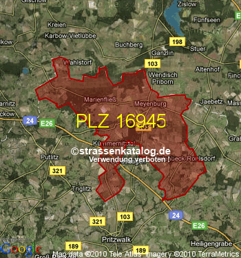 Postleitzahl 16945