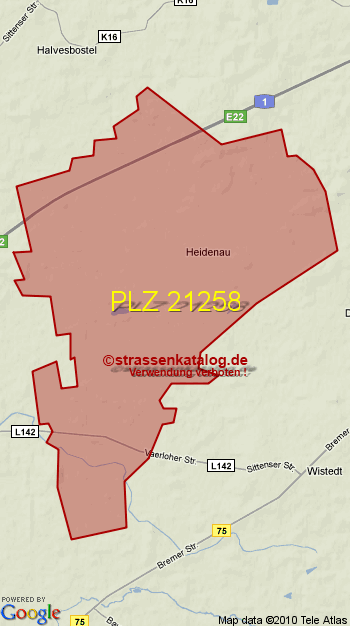 Postleitzahl 21258