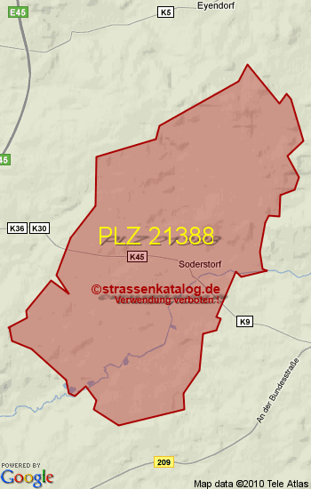 Postleitzahl 21388