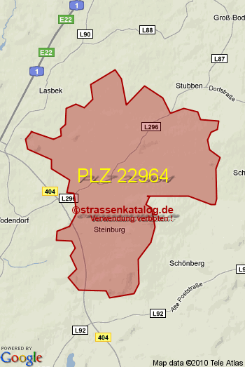 Postleitzahl 22964