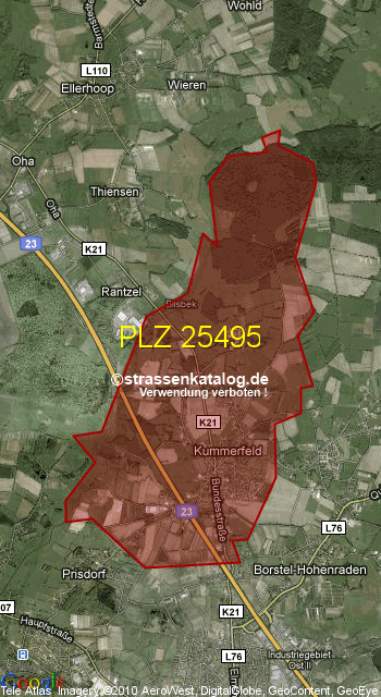 Postleitzahl 25495