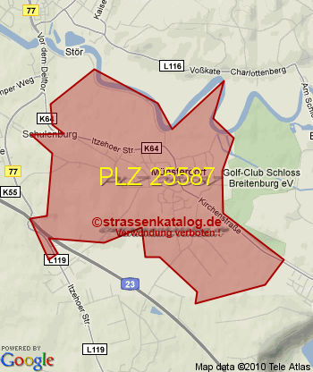 Postleitzahl 25587