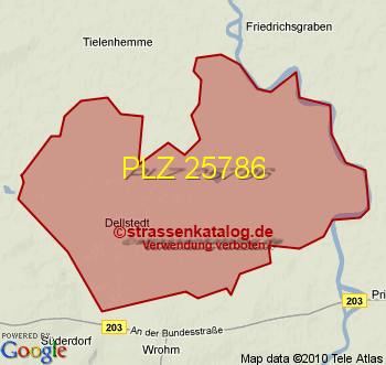 Postleitzahl 25786