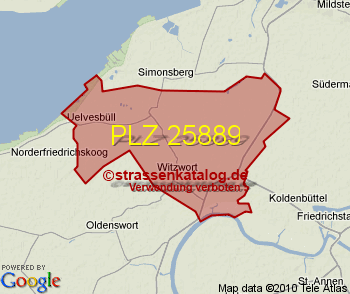 Postleitzahl 25889