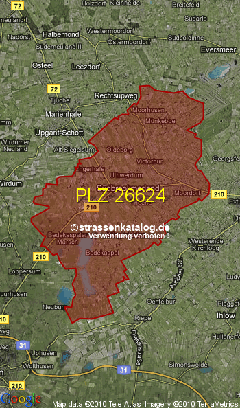 Postleitzahlgebiet 26624 - PLZ