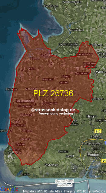 Postleitzahl 26736