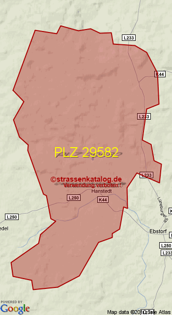 Postleitzahl 29582