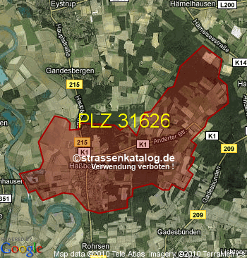 Postleitzahl 31626