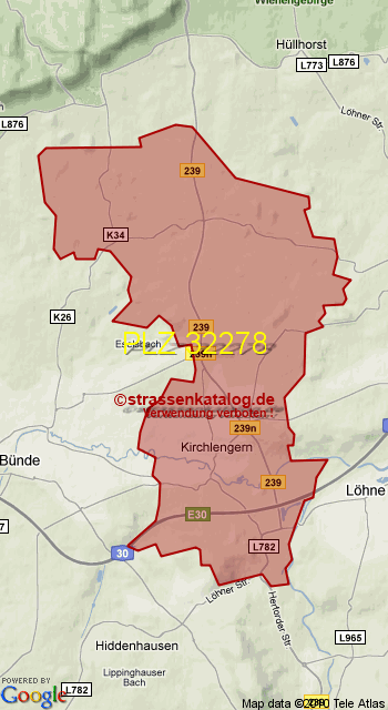 Postleitzahl 32278