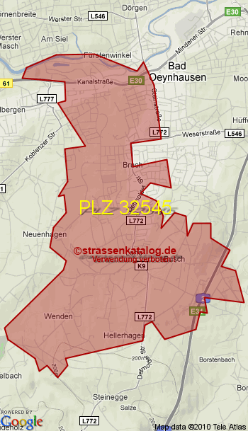 Postleitzahl 32545