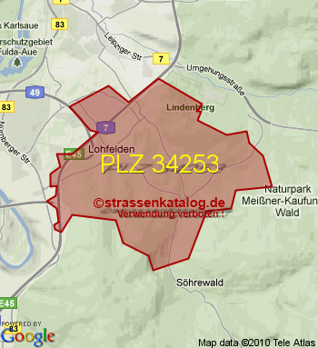 Postleitzahl 34253