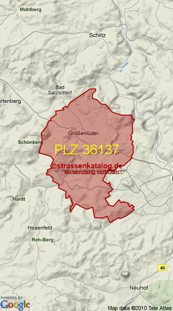 Postleitzahl 36137