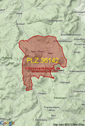 Postleitzahl 36142