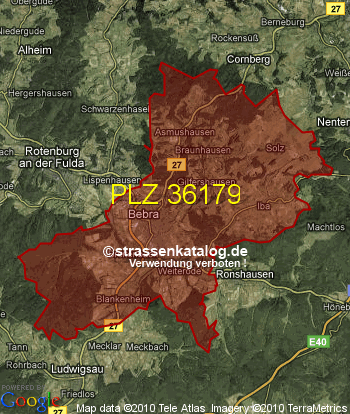 Postleitzahl 36179