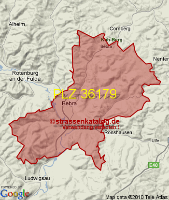 Postleitzahl 36179