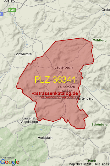 Postleitzahl 36341