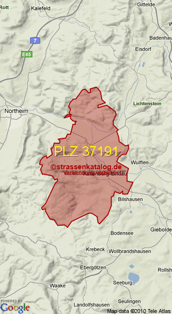 Postleitzahl 37191