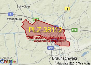 Postleitzahlgebiet 38112 - PLZ