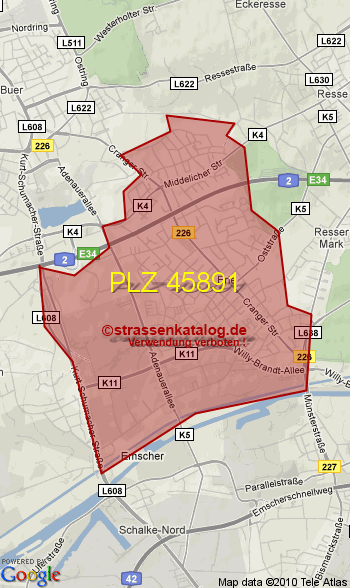 Postleitzahl 45891