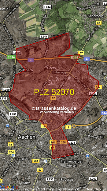 Postleitzahlgebiet 52070 - PLZ