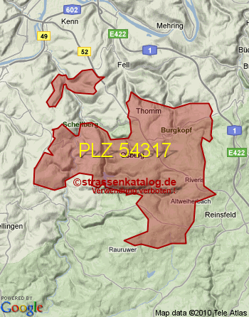 Postleitzahl 54317