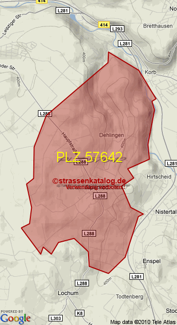 Postleitzahl 57642