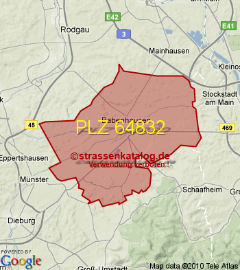 Postleitzahl 64832