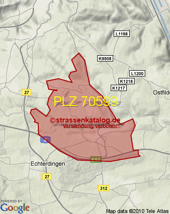 Postleitzahl 70599