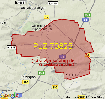 Postleitzahl 70825