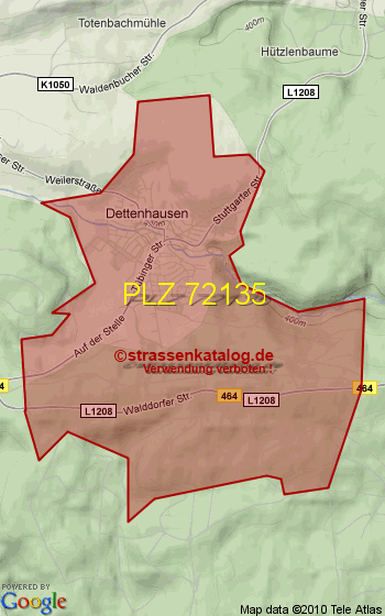 Postleitzahl 72135