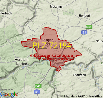 Postleitzahl 72184