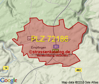 Postleitzahl 72186