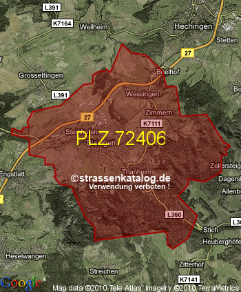 Postleitzahl 72406