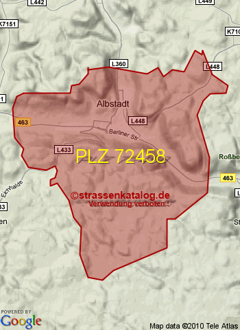 Postleitzahl 72458